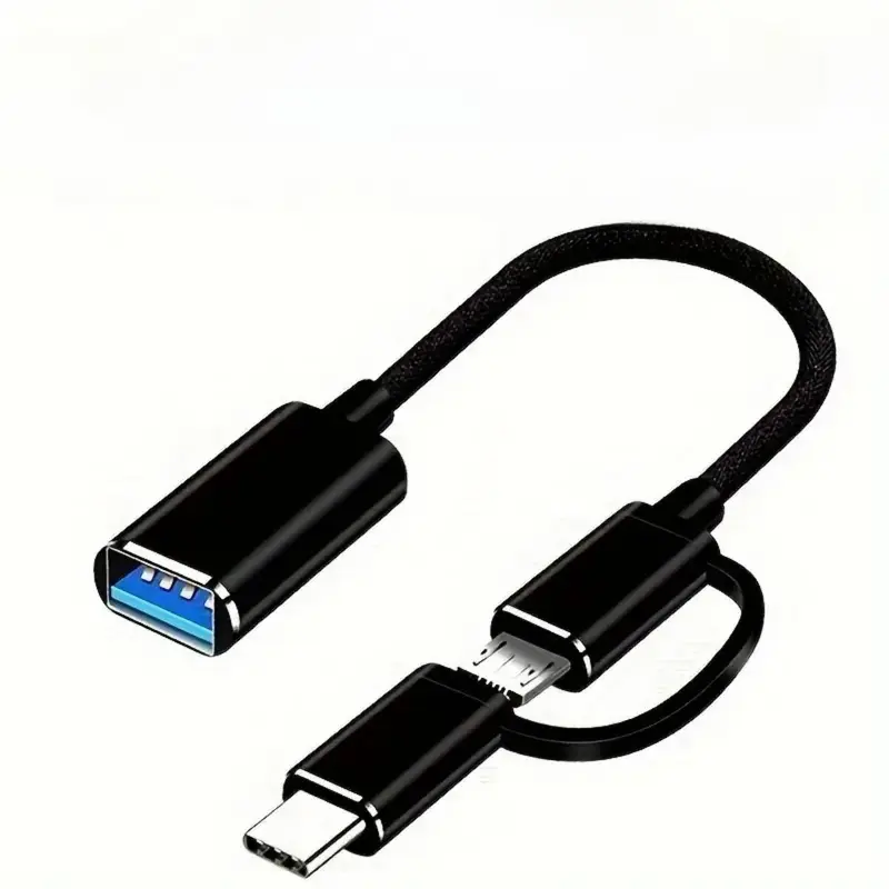 Cáp Bộ Chuyển Đổi USB OTG, Thiết Kế 2 Trong 1, Bộ Chuyển Đổi Dễ Phối Đồ Cho Nhiều Thiết Bị, Bền Và Linh Hoạt, Thích Hợp Đi Du Lịch Và Sử Dụng 0