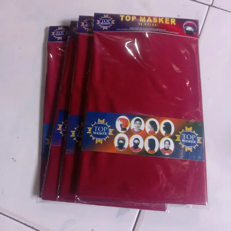 12 Pcs Baff masker polos Kain Polos dan Kulit 1