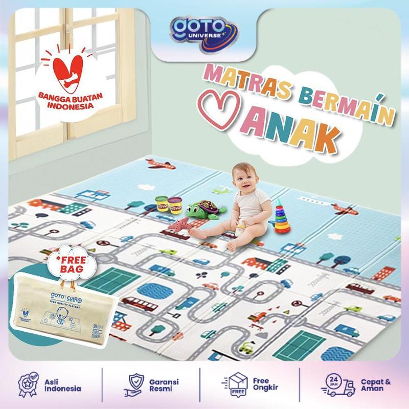 Goto [COD] Shiro Playmate Bayi Matras Lipat Playmat Anak Tebal 180x200 cm 1