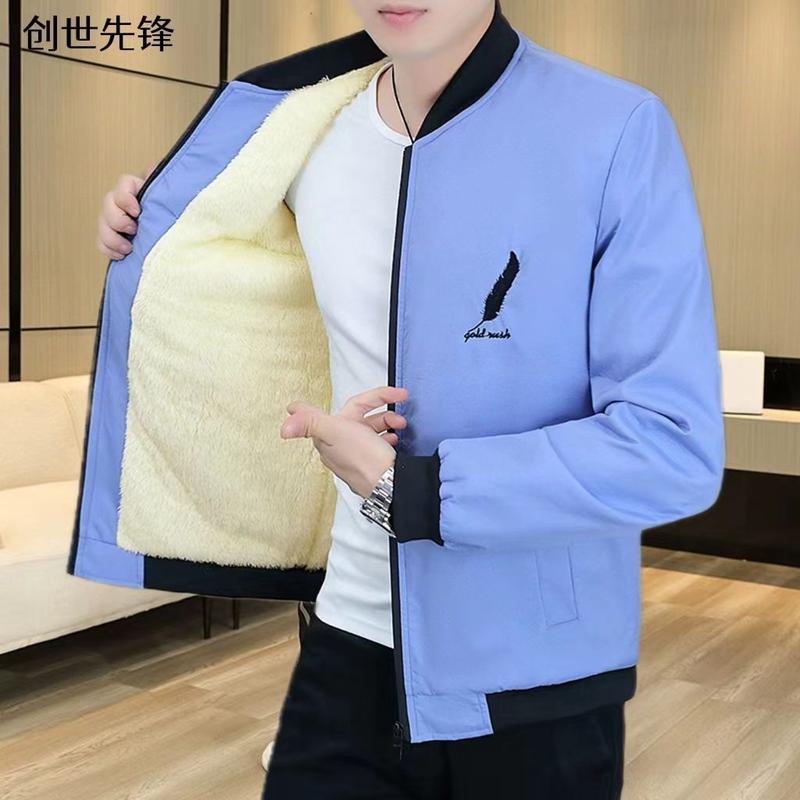 Product Introduction of Áo Khoác Nam, Lót Lông Cừu, Dày Dặn, Thích Hợp Cho Mùa Thu Và Mùa Đông, Phong Cách Hàn Quốc Hợp Xu hướng Áo Giữ Nhiệt Độn Bông Đơn Giản, Áo Khoác Nam 5