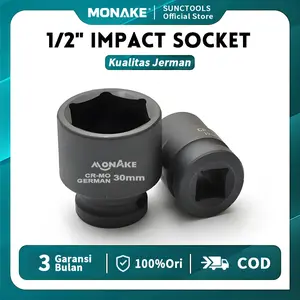 JERMAN MONAKE Top!! 1/2inch Impact Socket CR-MO Mata Kunci Shock 1/2" Pneumatic Socket Soket Impact Penggerak Impact Wrench Socket Untuk Impact Drill