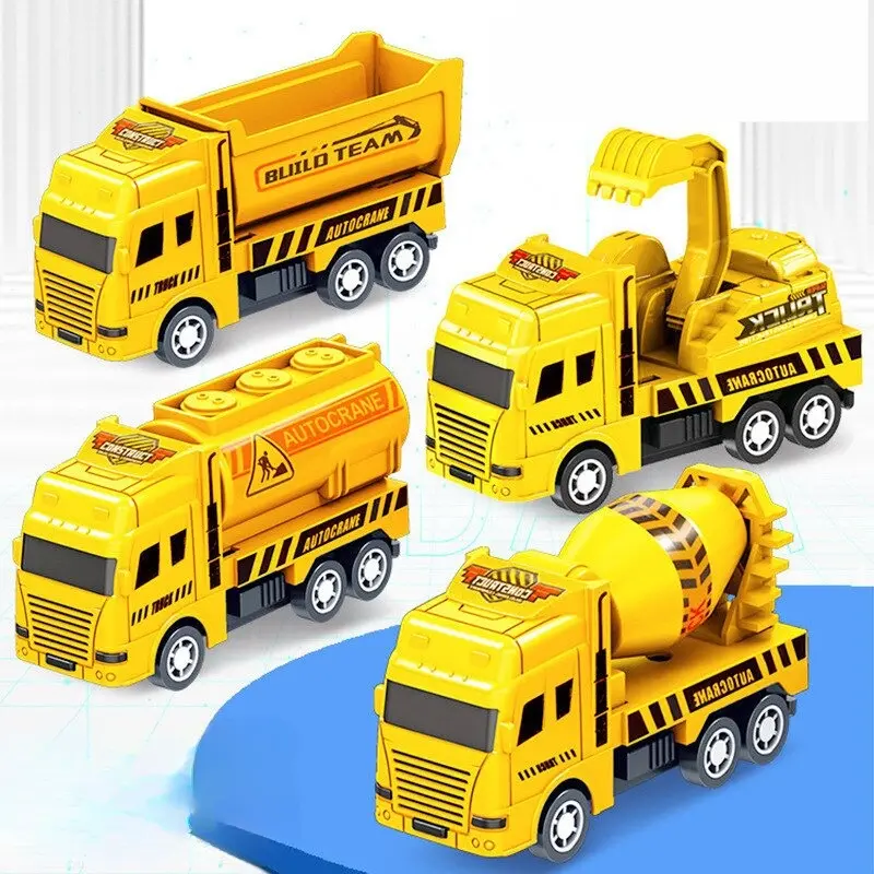 Đồ Chơi Kéo Lùi Ô Tô Giáo Dục, Dành Cho Trẻ Em Và Trẻ Em, Mô Hình Xe Kỹ Thuật Chiến Binh, Bốn Ô Tô Mini