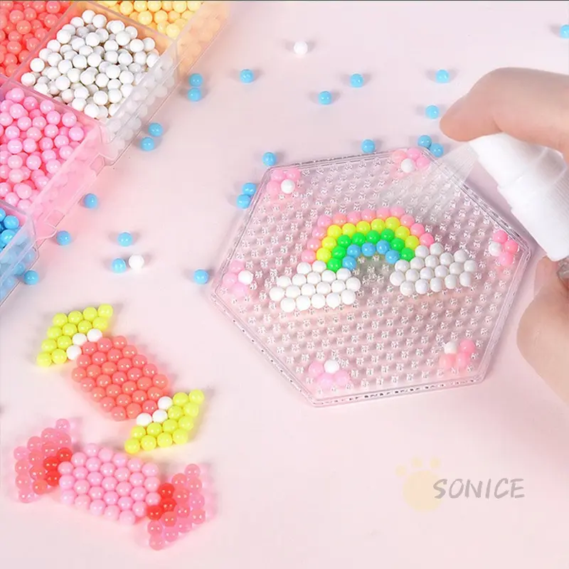 SONICE Kit Manik-manik Aqua Magic 3000 Manik-manik Air, Mainan Anak-anak Set Hadiah Kreativitas Mainan Pendidikan Manik-manik Air Semprot Dengan Seluruh Set Aksesori Kerajinan Seni 2