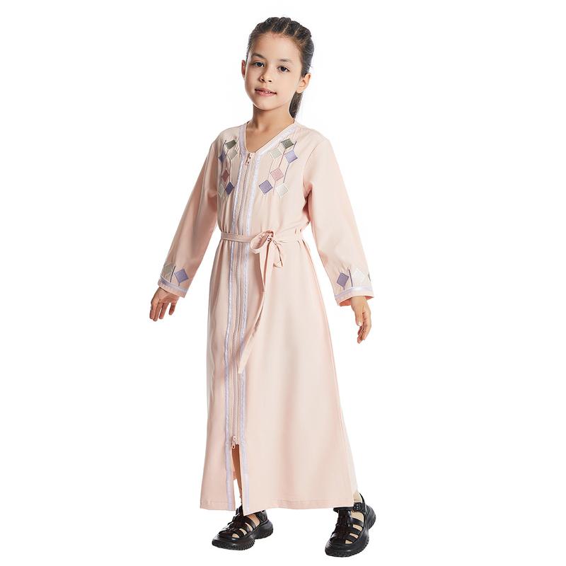 Product Introduction of Girls Kids Abaya Dress Clothing,Floral Printed Gown Children Robe 12