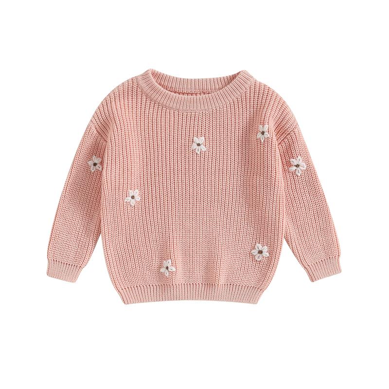 Product Introduction of Baby Girl Sweater, Long Sleeve Crew Neck Flower Winter Warm Knit Pullover Sweater Infant Clothes 49