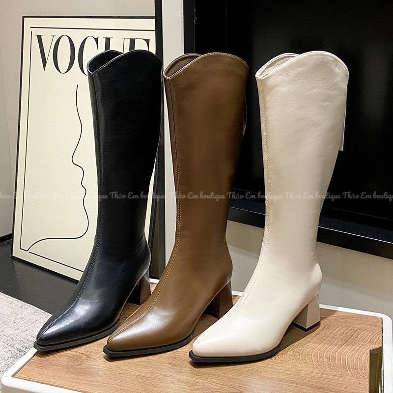 Bốt đùi nữ mũi nhọn got 6p hàng đẹp full hộp ôm bắp (MÃ Y-1) Shoes GiàY