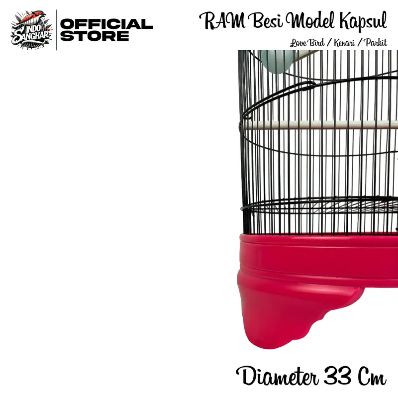 RAM Besi Sangkar Kandang Burung LOVE BIRD/KENARI/PARKIT Diameter 33 Cm | RAM Besi Sangkar LOVE BIRD Tebal 3