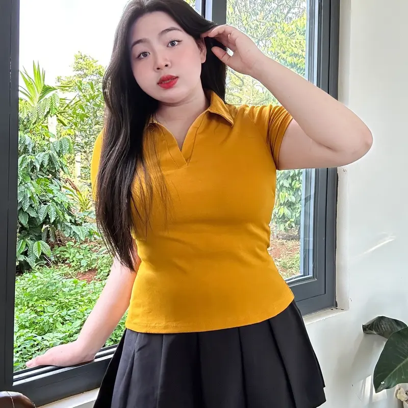 Áo thun polo bigsizeconho dáng qua rốn vải borip mã ACB 0