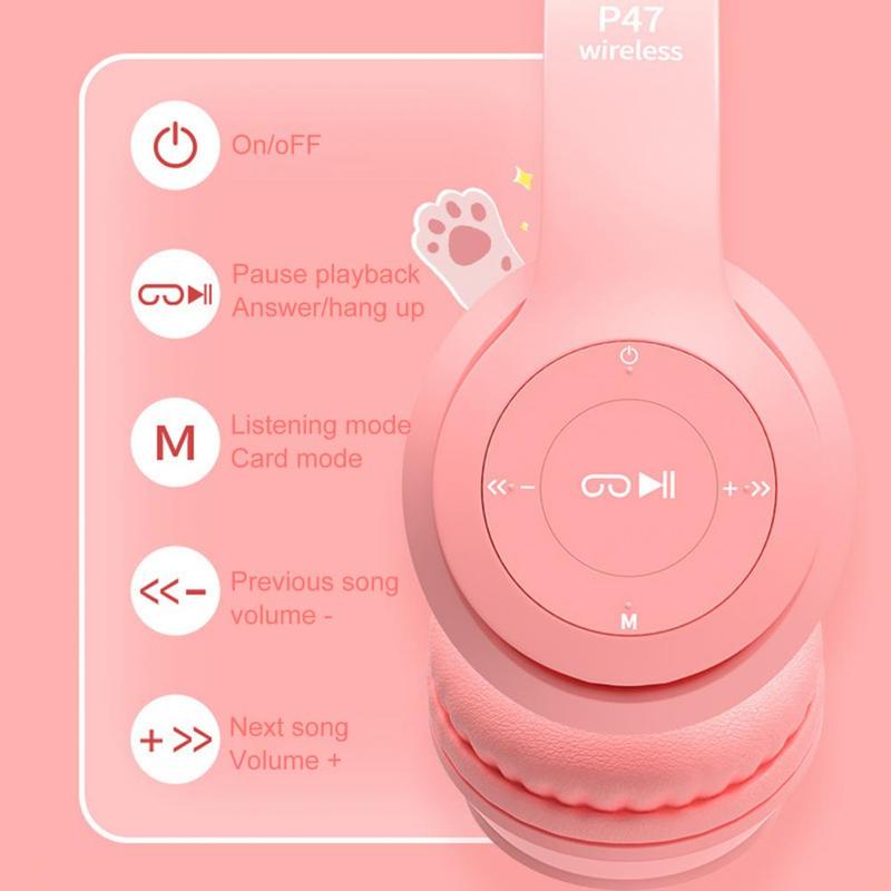 Product Introduction of Headphone Bluetooth Wireless Dengan Mikrofon Headset Headphone With Mic Earphone Led 1