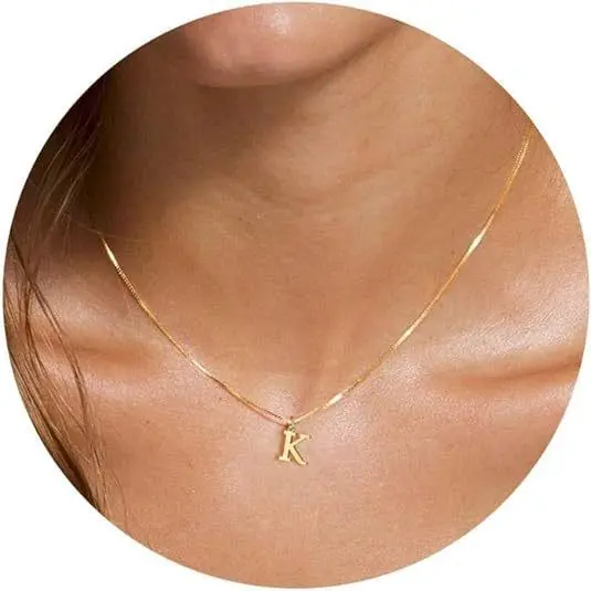 Fashion Stainless Steel A-Z Alphabet Initial Necklace 26 English Letter Earrings Necklace For Women Set Personalize Jewelry Gift