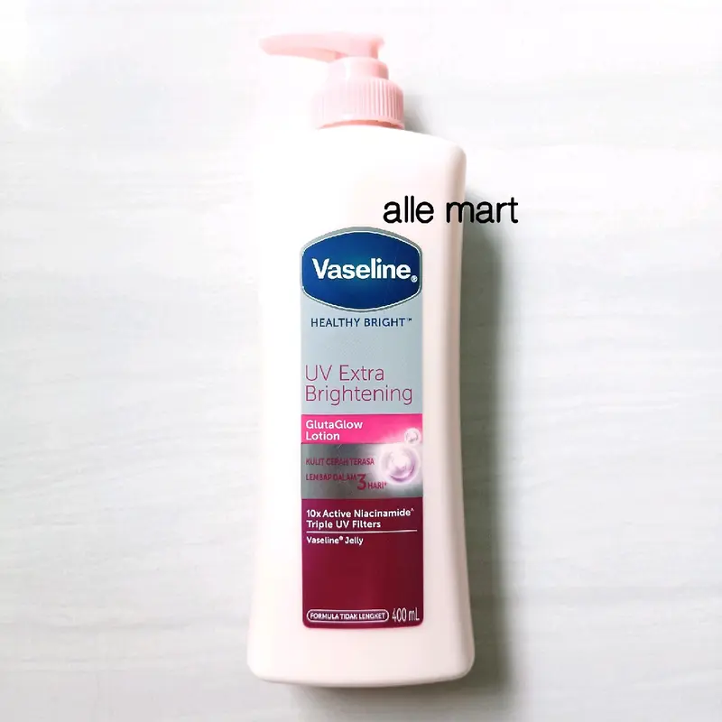 Vaseline Healthy Bright UV Extra Brightening Gluta Glow Hand Body Lotion 400 ml / Handbody Mencerahkan Kulit 0