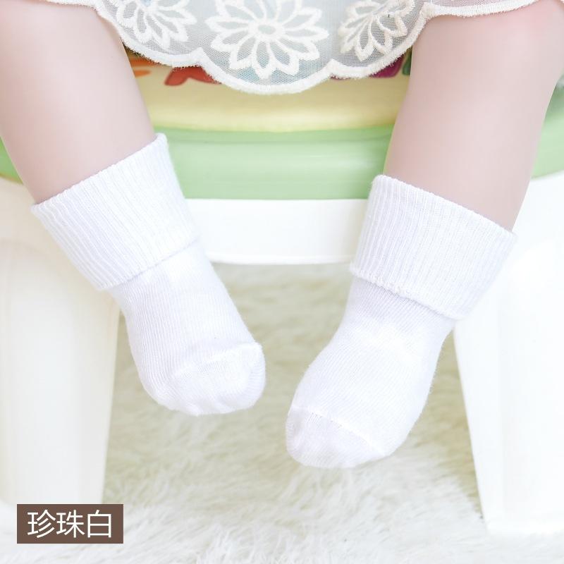 Tất Bông Cho Trẻ Sơ Sinh, Màu Trơn Chống Trượt, Có Cao Su, Tất Ấm 6