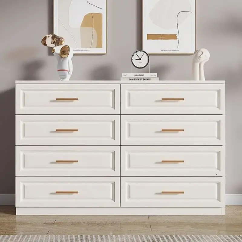 Solid Wood Bucket Cabinet For Household Bedroom Storage, Five Bucket Cabinet, Modern And Simple Cream Style Drawer Style Storage Cabinet, Living Room Against The Wall 7351