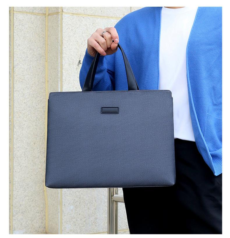 Product Introduction of New Men's Handbag PVC Business Tote Bag Document Bag Embossed LOGO Employee Meeting Bag Laptop Bag for Men 12