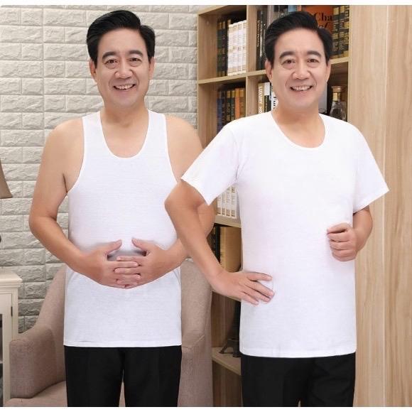 Combo 3 Áo đông xuân hàng dệt kim ngắn tay và ba lỗ màu trắng chất cotton bông thấm hút tốt mặc ngủ mặc ở nhà,mặc đi thể dục,dạo phố...hoặc mặc lót trong áo sơ mi Nam