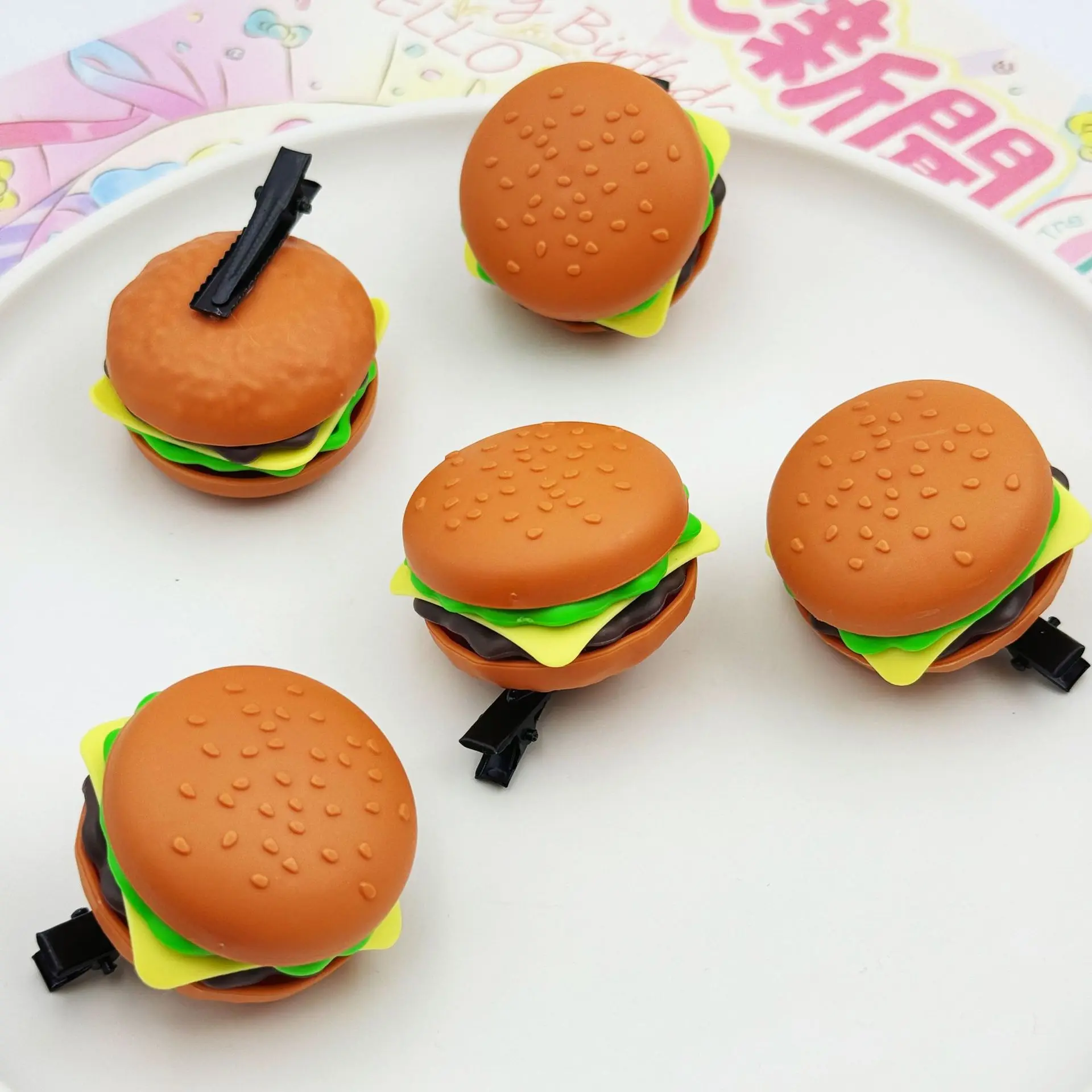 Kẹp Tóc Bánh Hamburger Mô Phỏng, Vui Nhộn Và Sáng Tạo, Kẹp Mỏ Vịt Thực Phẩm, Phong Cách Người Nổi Tiếng Trên Internet, Phụ Kiện Tóc Bán Chạy, Mũ Cài Tóc Women Nữ