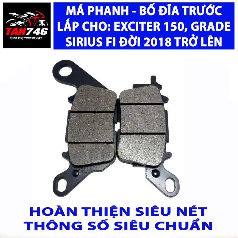 Má phanh bố thắng đĩa trước EXCITER 150, Sirius Fi đời 2016 trở lên, Ex155 heo 1 piston, Grande Nvx đời 2018 trở lên.