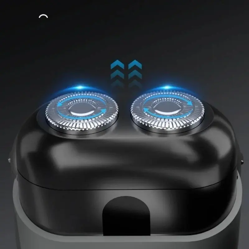 Electric Shaver, Portable Mini Shaver with Blade Heads, Small Shaver for Men, Wet and Dry Use, Safety Razor for Daily Facial Hair Shaving 3