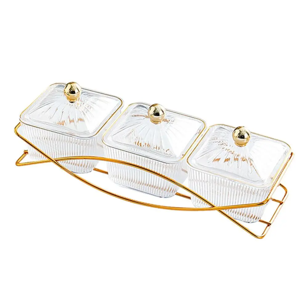 Nordic Serving Platter with Lid 3 Snack Serving Bowls for Party Home