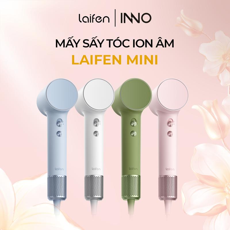   Laifen Mini  Máy sấy tóc Ion âm Laifen Mini | Điều khiển nhiệt độ thông minh | Bảo hành chính hãng 2 năm | Quà tặng kèm: đầu sấy + túi du lịch 