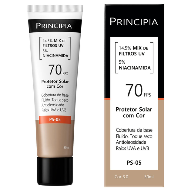 Protetor Solar FPS 70 Principia Skincare PS-05 Cor 3.0 com 30ml