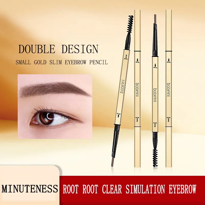 Bút Chì Kẻ Lông Mày Hai Đầu Không Thấm Nước, BOBEINI, Thanh Vàng Nhỏ Bút Chì Kẻ Lông Mày Lâu Trôi Bút Chì Kẻ Lông Mày Bút Chì Kẻ Lông Mày Không Thấm Nước Bút Chì Kẻ Lông Mày Bút Chì Kẻ Lông Mày