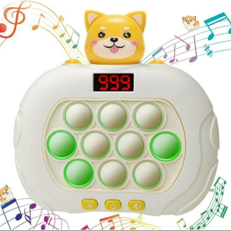 Cartoon Dog Design Fast Push Pop Game Machine, Whack-a-mole Game Machine without Battery, Stress Relief Toy for Gift, Racing Game Toys, Birthday Gifts 1