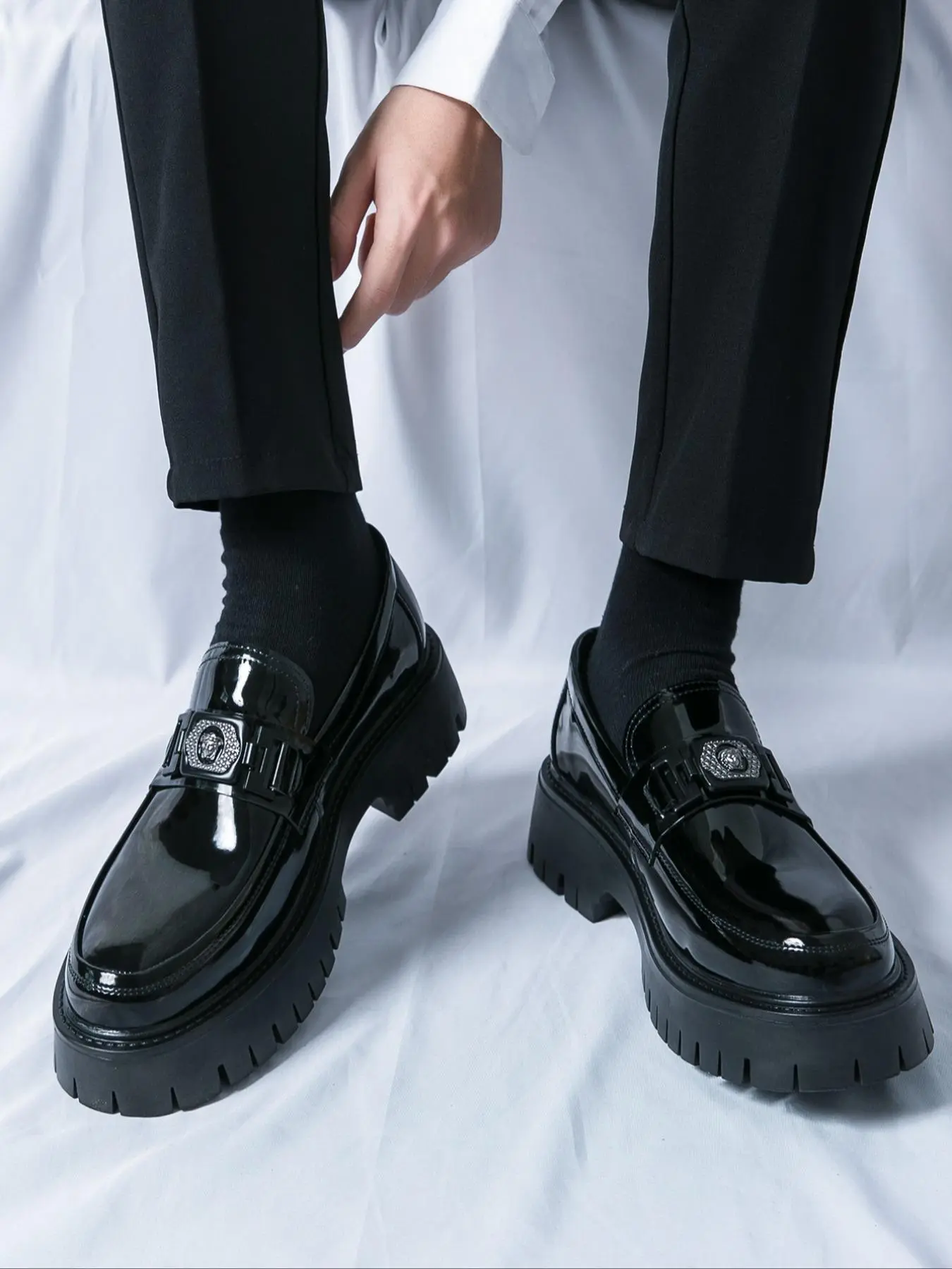 Men's Fashionable Plain Color Buckle Decor Dress Shoes, Casual Comfortable Shoes for Daily Wear, Male All-match Shoes for Daily Wear, Boy