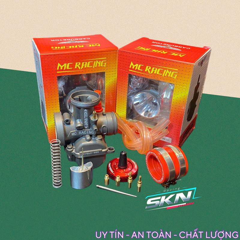 Bình xăng con nắp chao ga dẹp MC racing họng 24mm 26mm 30mm Phụ Kiện