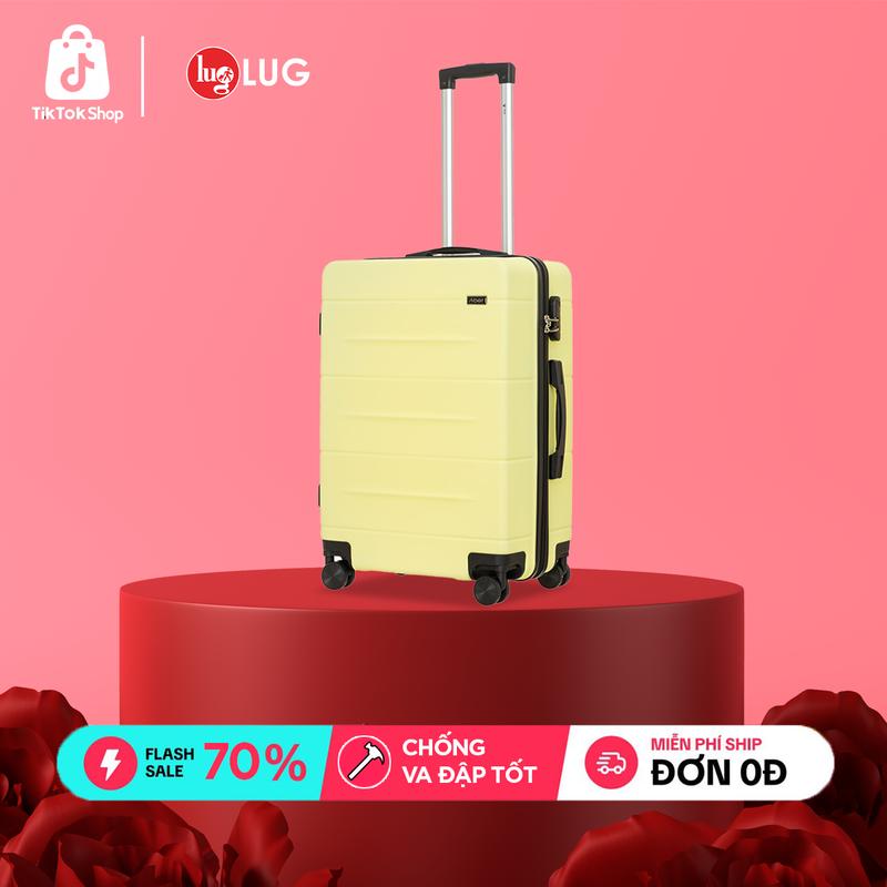 Vali Kéo LUG Thương Hiệu Aber Size 24 MHL027: Nhựa ABS Hạn Chế Trầy Xước, Khóa Số Bảo Mật An Toàn, 4 bánh xe quay 360 độ hộp đựng cứng nhiều ngăn 4 bánh xoay 360 nhẹ