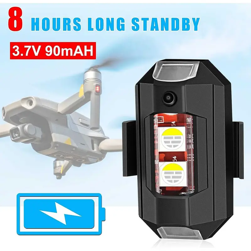 HISUN Lampu LED Warning Light Bike Drone Portabel 7 Color Rechargeable - H-77 3
