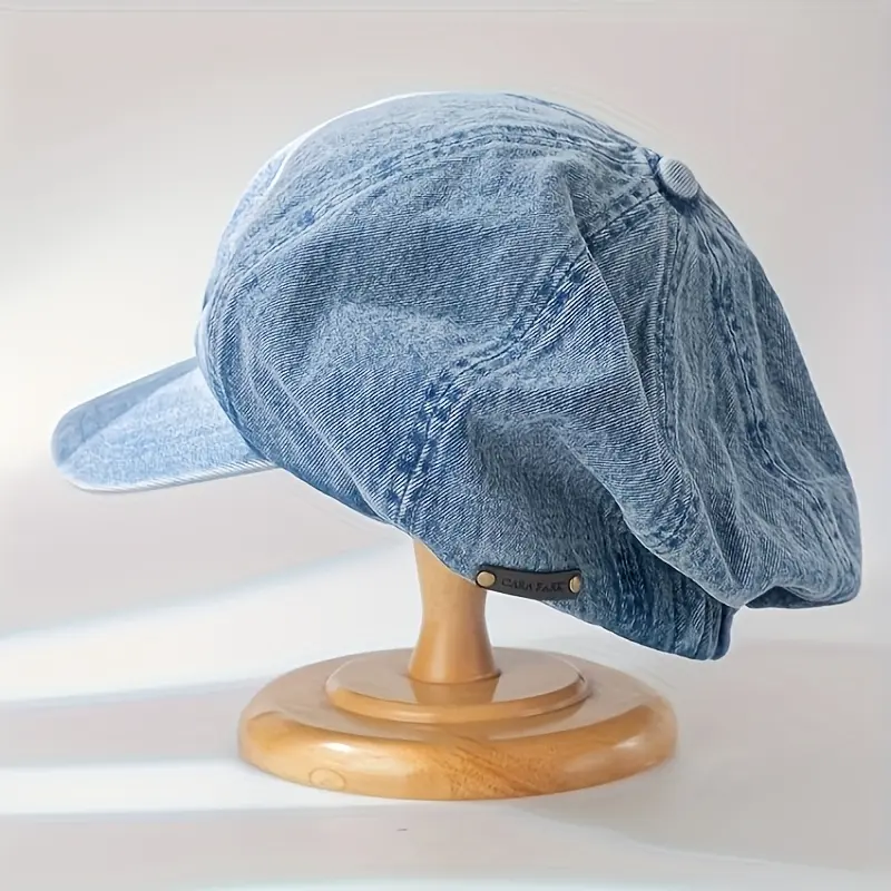 Vintage Washable Solid Color Cowboy Beret - Perfect Cowboy Style Octagon Hat with Clouds! 3