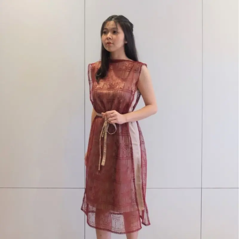 [ARELLE] - TOKYO DRESS in WHITE/ BLACK/ SAGE GREEN/ MAROON/ PEARL BLUE 4