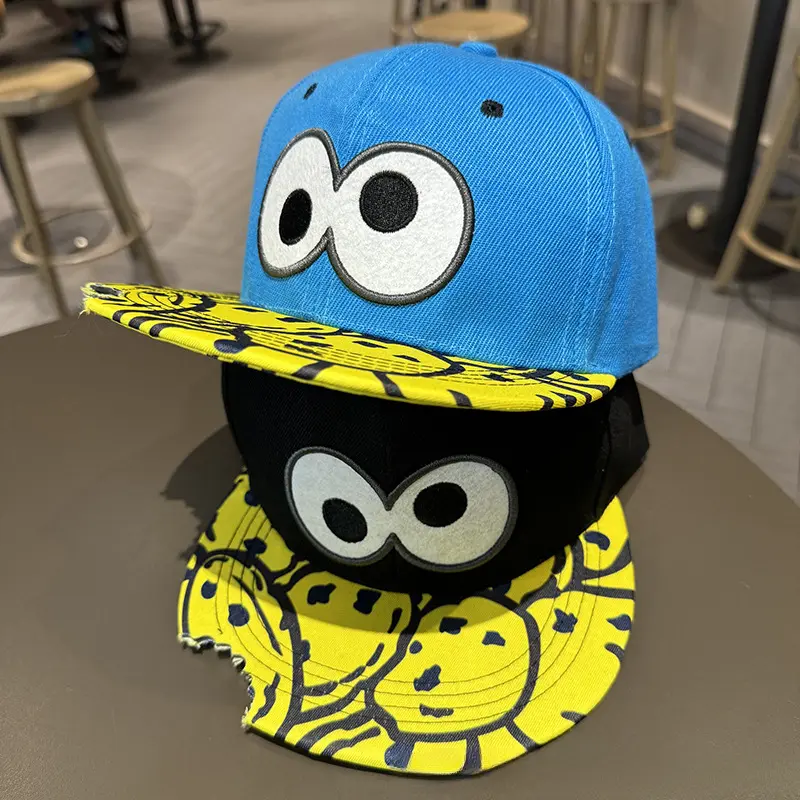 Mũ Hip-Hop Cho Nam, Phong Cách Hoạt Hình, Vành Phẳng, Unisex, Mũ lưỡi Trai Nắng Viral, Hợp Xu hướng, Thích Hợp Cho Mùa Hè, Mũ Bóng Chày Học Sinh Snapback