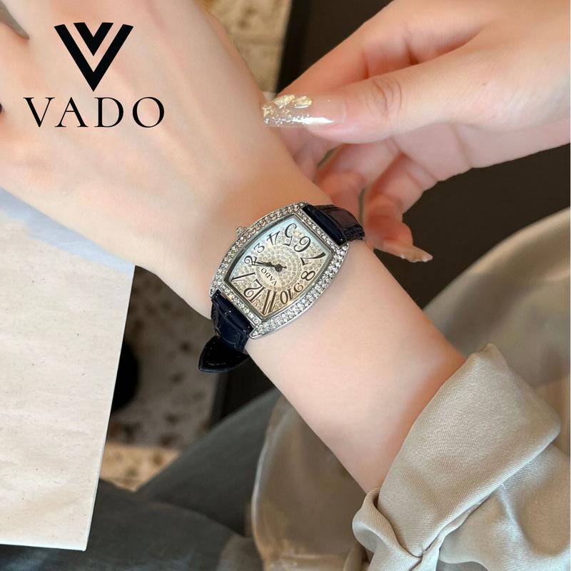 VADO Đồng hồ nữ cổ điển mặt thoi, đính đá sang trọng, phong cách quý phái, hỗ trợ kháng nước - DH1