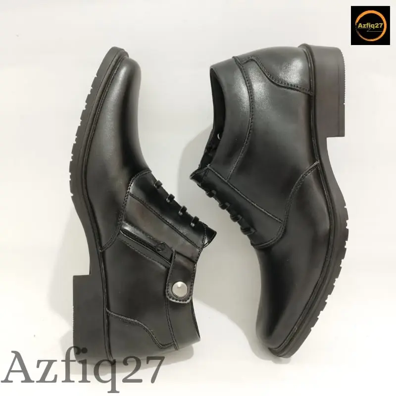 Sepatu Pdh Terbaru Model Tali Mati Pengencang Resleting YKK Original Azfiq27 #7 Dop 3