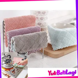 MMM-BUNDLING 1PCS 25PCS 50PCS  Kain Lap Cuci Piring Anti Minyak Serbaguna Bahan Microfiber Kain Lap Serap Air Warna Random Cleaning