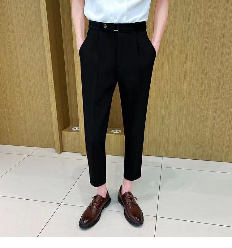 Product Introduction of Quần Âu Nam, Trang Trí Thắt Lưng, Họa Tiết Thiết Kế Mỏng Ôm Vừa Vặn, Thích Hợp Cho Mùa Xuân Và Mùa Hè, Trang Phục Công Sở Trang Trọng, Kiểu Thẳng thụng Quần Thường Ngày 11