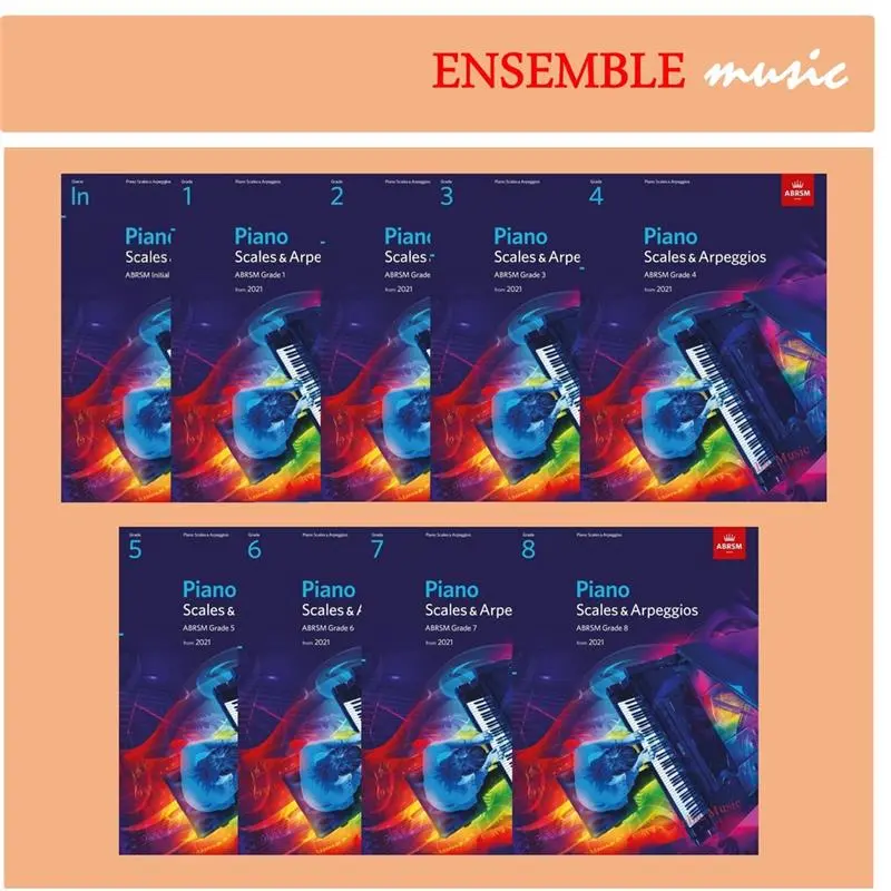 High Quality ABRSM Piano Scales & Arpeggios (from 2021)  Initial Grade, Grade 1, 2, 3, 4, 5, 6, 7, 8