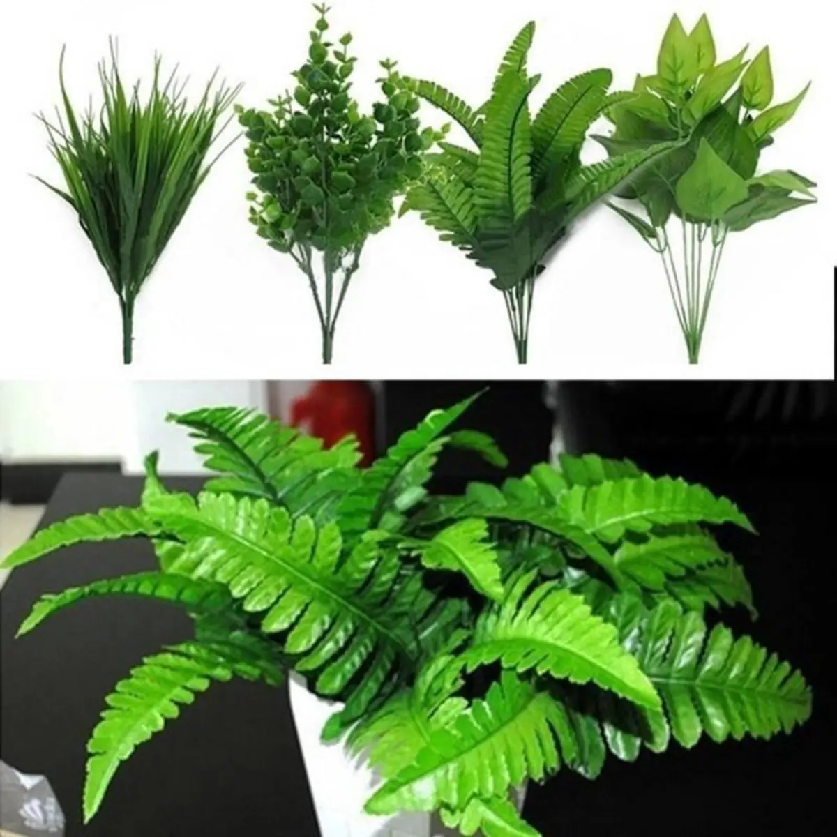 Cành Lá Cỏ Ba Tư Nhân Tạo, 4 Kiểu, Lá dương xỉ Mô Phỏng Màu Xanh Lá Cây, Đồ Dùng Đồ Trang Trí Đám Cưới Và Văn Phòng Tự Làm, Thích Hợp Để Trang Trí Nhà Cửa Và Văn Phòng