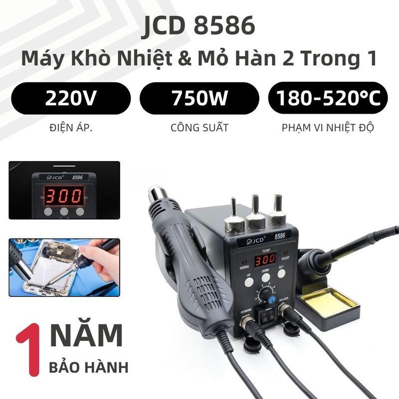 JCD 8586 Trạm hàn khò 2 trong 1 750W/220V máy hàn thiếc Cho Điện Thoại Di Động BGA SMD PCB IC Sửa Chữa dụng cụ mỏ hàn soldering  stations