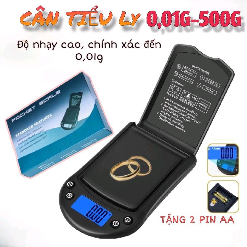  Cân Tiểu Ly Độ Chính Xác Cao Pocket Cân trang sức  đá quý  tổ yến chi tiết nhỏ kim loại có pin dụng cụ đo lường 