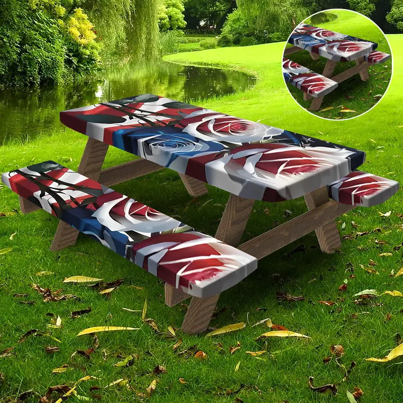 Outdoor Table Bench Set, Picnic Table Bench Set, Decorative Design Enhances Any Setting, Easy Care Long-lasting Elegance 0