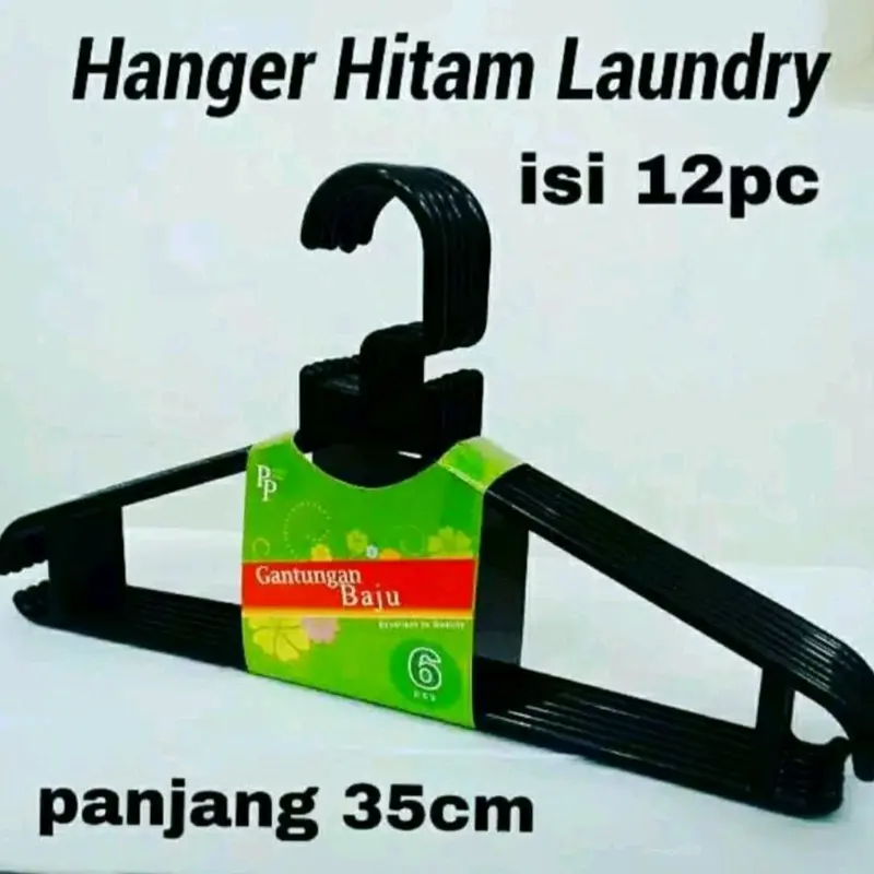 PROMO..HANGER PLASTIK HITAM GANTUNGAN BAJU 0