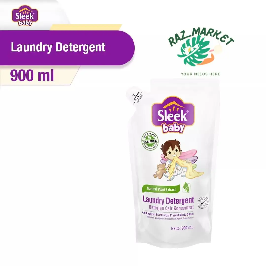 SLEEK Baby Laundry Detergen Refil 900ml / Sabun Pakaian Bayi