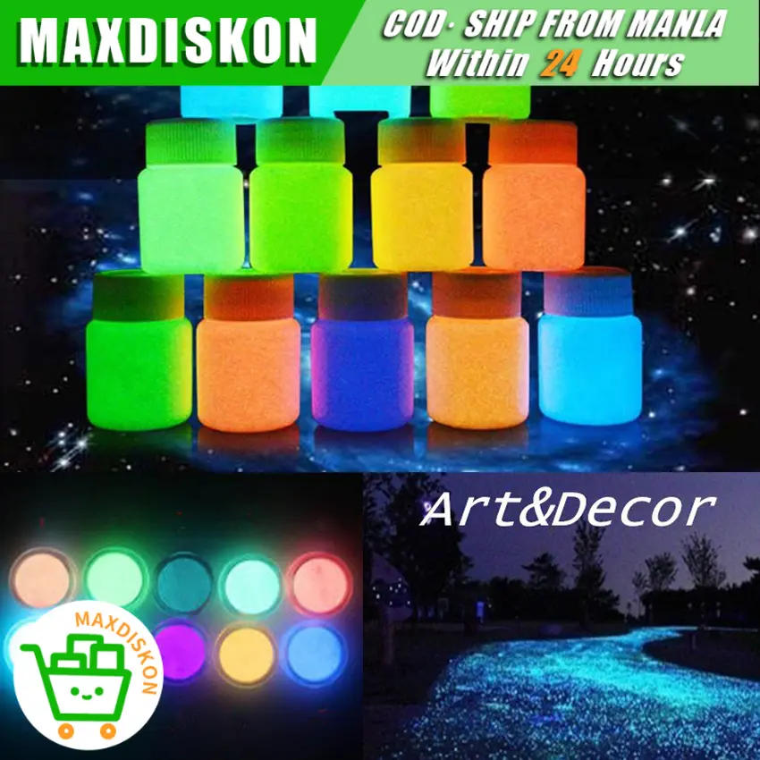 20g Water-based Luminous Acrylic Paint Glow in the Dark Pigment DIY Crafts 7 Colors