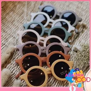 AZAHRA Kacamata Hitam Untuk Bayi Usia 0-8 Tahun Kacamata Anak/Bayi Plastik Kacamata hitam Hitam Fashion