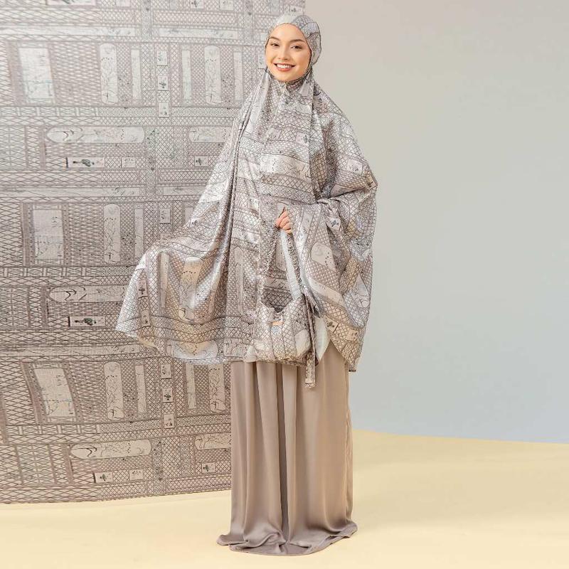 Lozy Hijab - Rawda Prayer Set (Mukena Set Pattern Bahan Silk) Mewah Nyaman 5