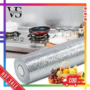 Sticker Wallpaper Aluminium Foil Waterproof / Wallpaper Sticker Dinding Dapur Aluminum Foil