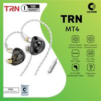 Gambar TRN MT4 10mm Dynamic Driver In Ear Monitor Earphone With Microphone - Black dari CSI-ZONE Kota Tangerang Selatan 1 Tokopedia